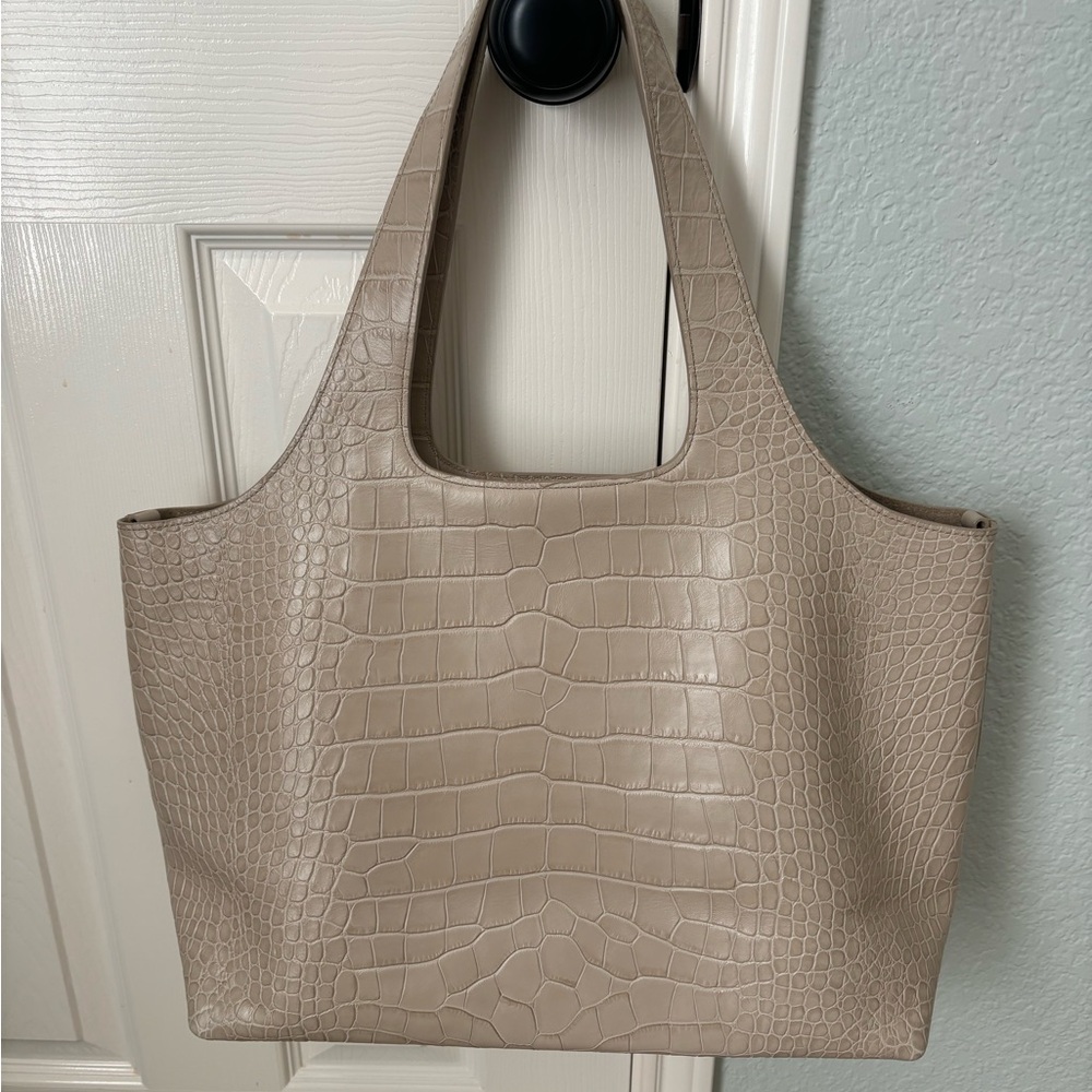 Rare Cuyana croc system tote stone